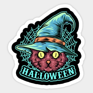 black cat witch Sticker